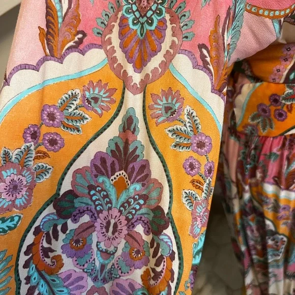 Zara Floral Maxi Dress in Pink, Cream & Mint - Picture 5 of 7